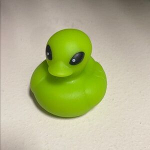 Bright Green Alien Rubber Ducky